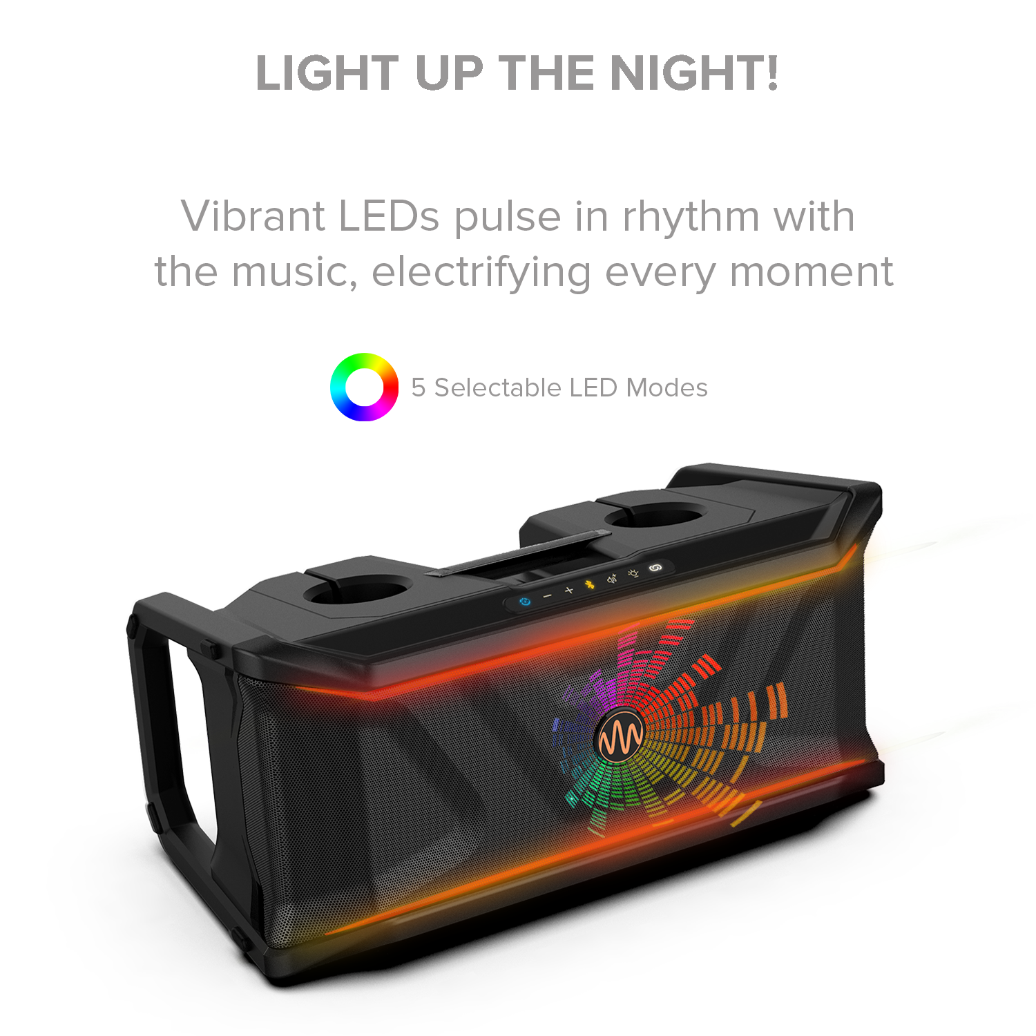 Gemini Sound waterproof floating Bluetooth speaker with LED lights and aux input, designed for pool use.