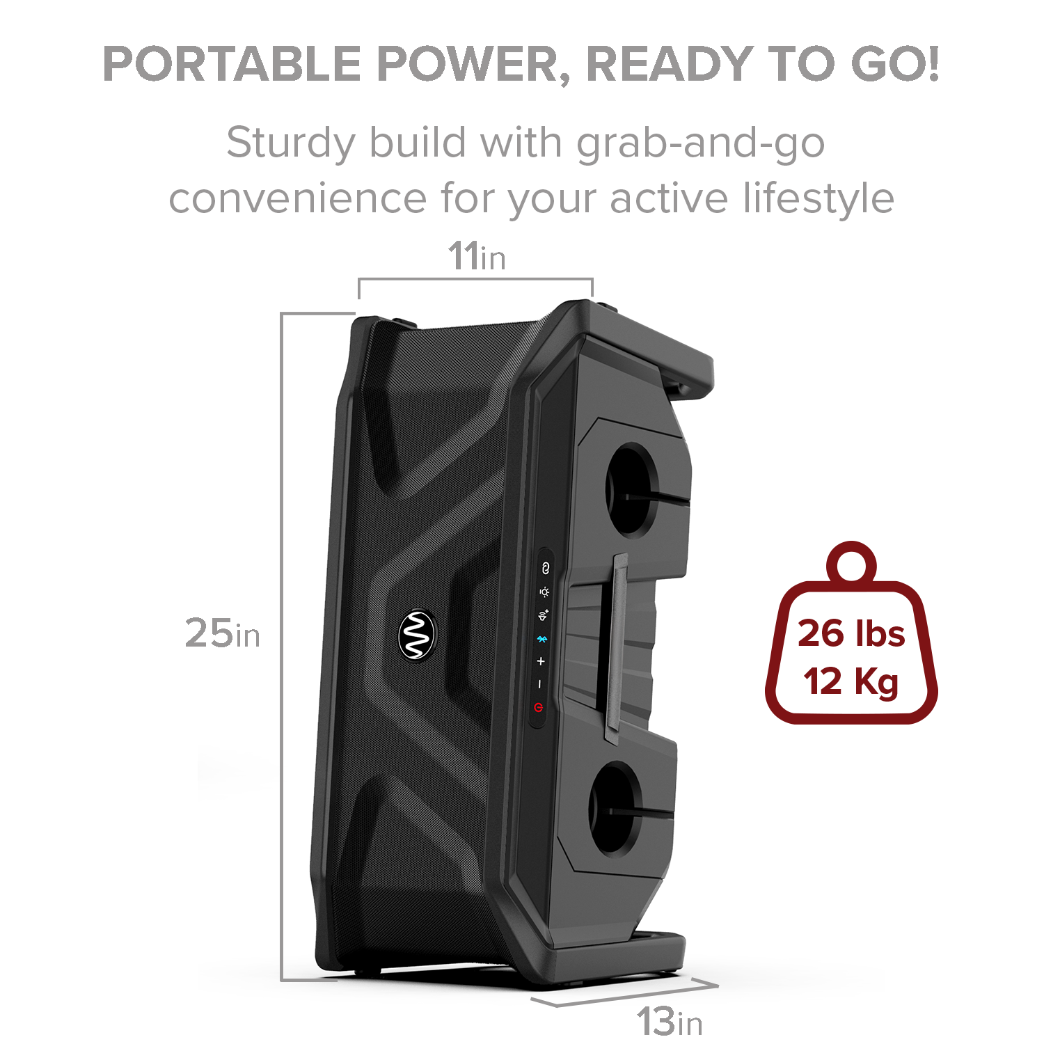 Gemini Sound waterproof Bluetooth speaker in blue, featuring 270-degree sound and LED lights, ideal for pool use.