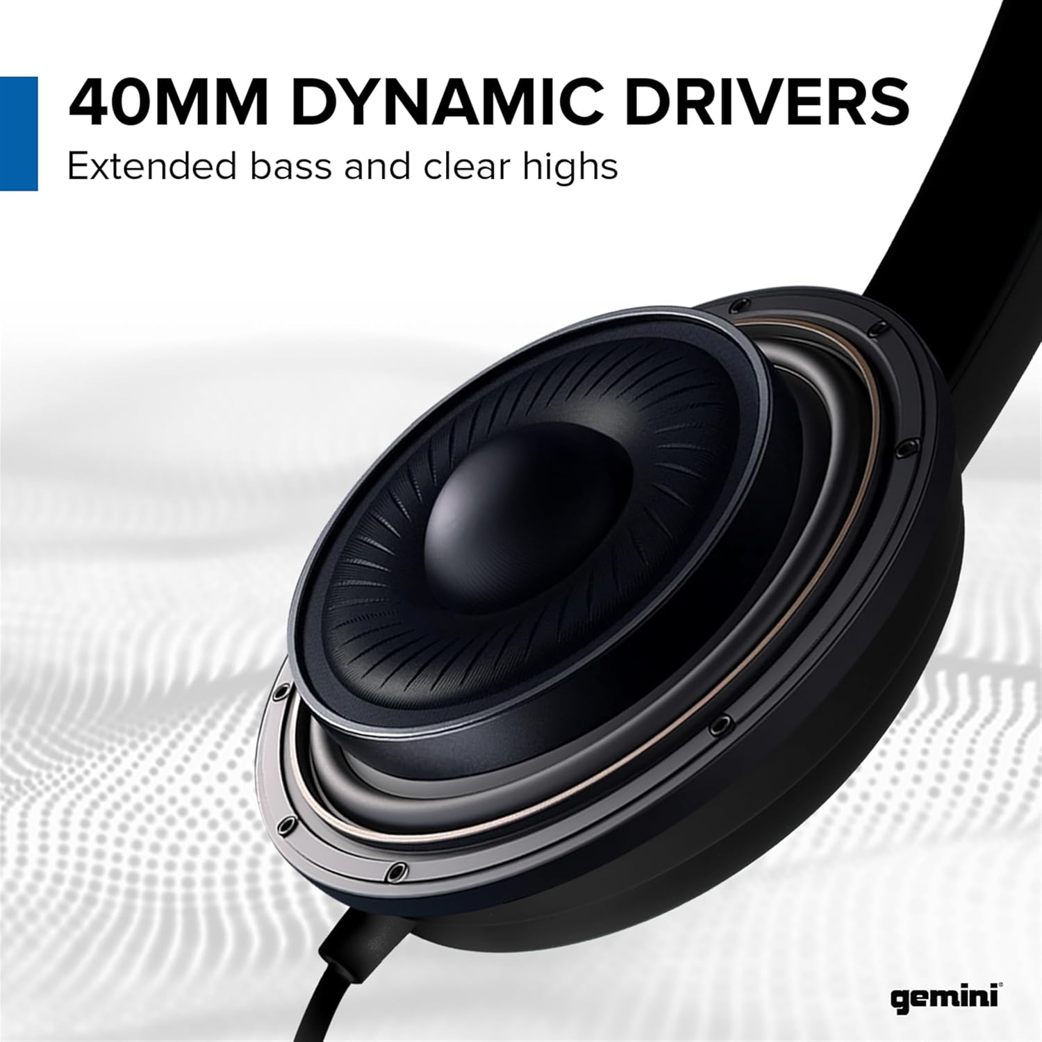 Gemini DJX-200 black professional DJ headphones with cushioned ear pads and adjustable headband