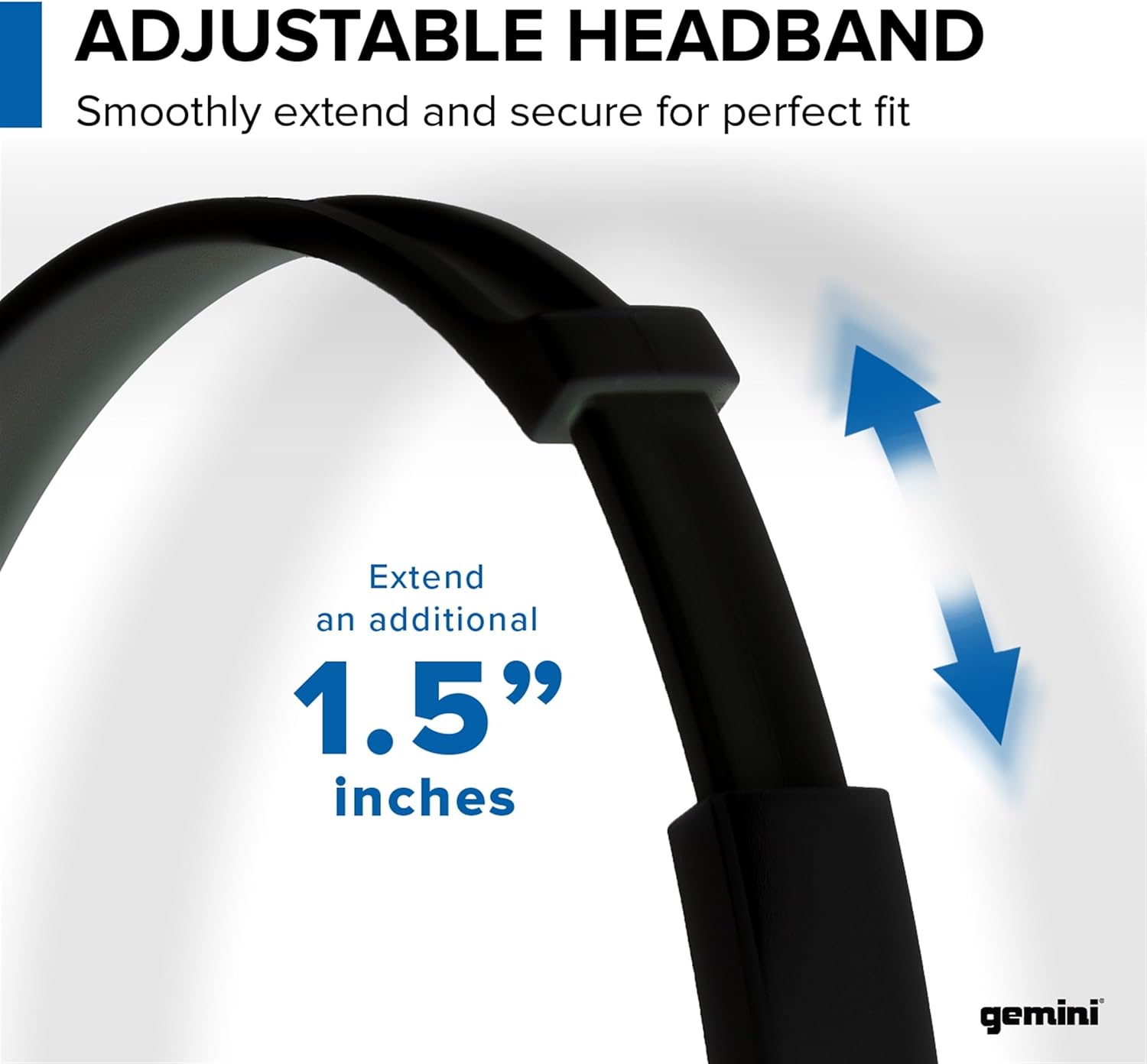 Black Gemini DJX-200 professional DJ headphones with cushioned ear pads and adjustable headband