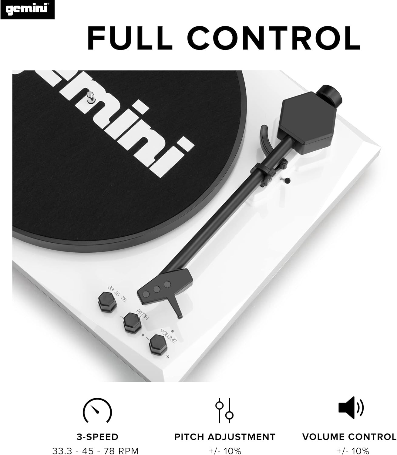 Gemini TT-900 Bluetooth Turntable with Built-In Speakers