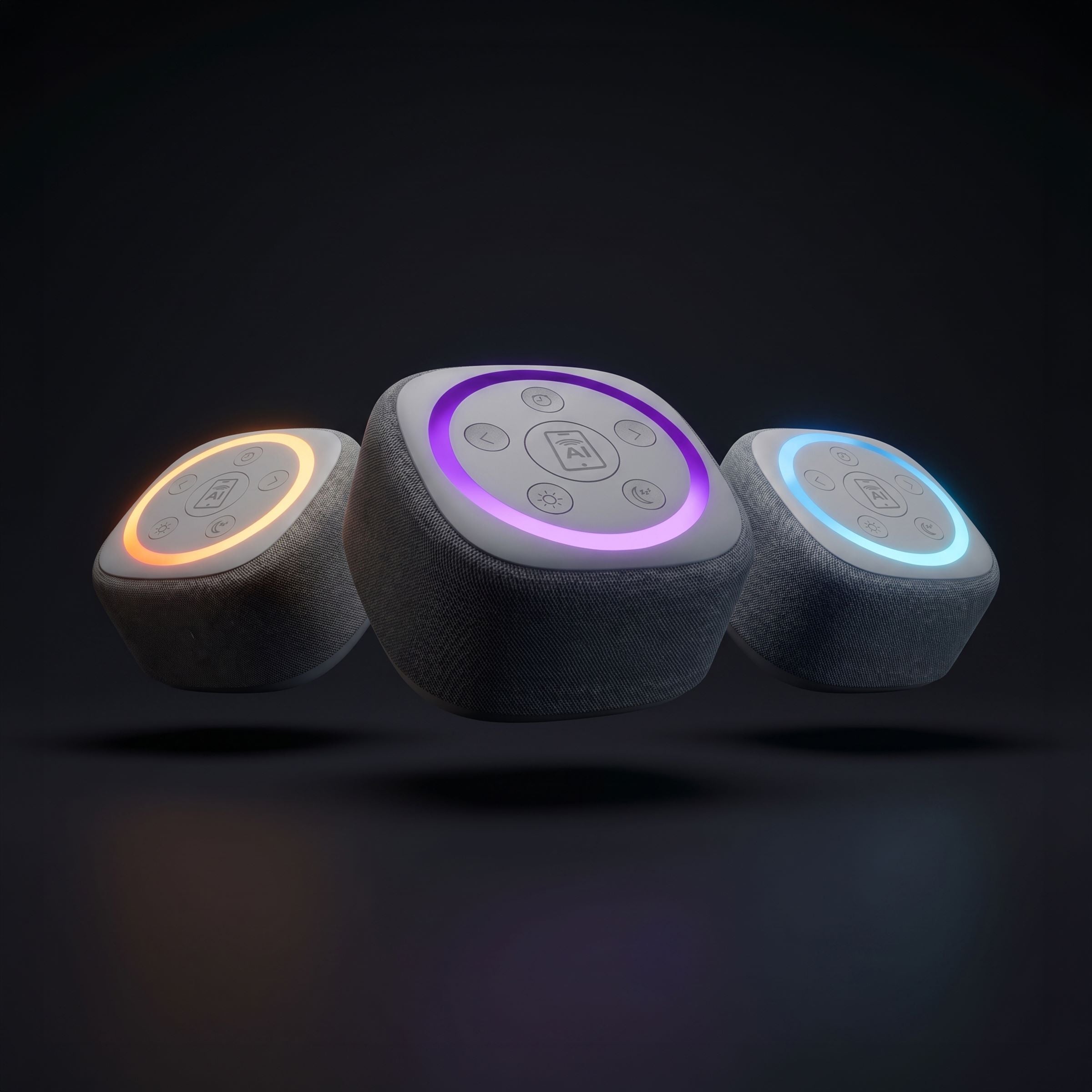 Gemini Sound BRS-180 home speaker with AI assistant button — 15 sleep sounds, 8-color RGB night light, LED clock