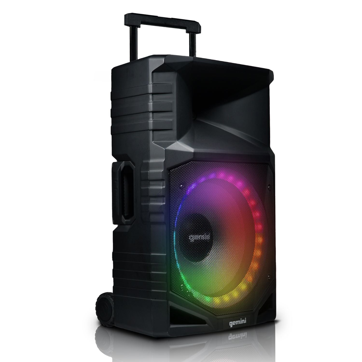 Gemini Sound GXP-T1500 black all-weather rechargeable tailgate speaker with 15-inch woofer and microphone