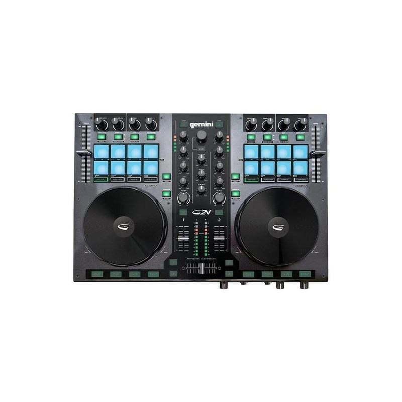 Gemini Sound G2V 2-channel MIDI DJ controller — 24-bit audio, 16 pads