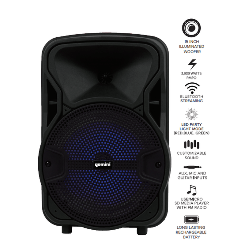 Gemini Sound GSX-L208BTB Portable Speakers