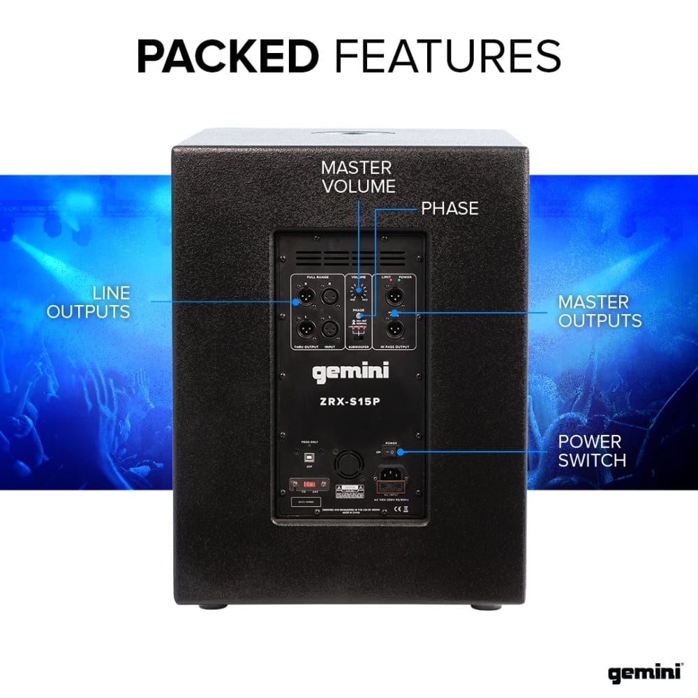 Gemini Sound ZRX-S15P Powered Subwoofers