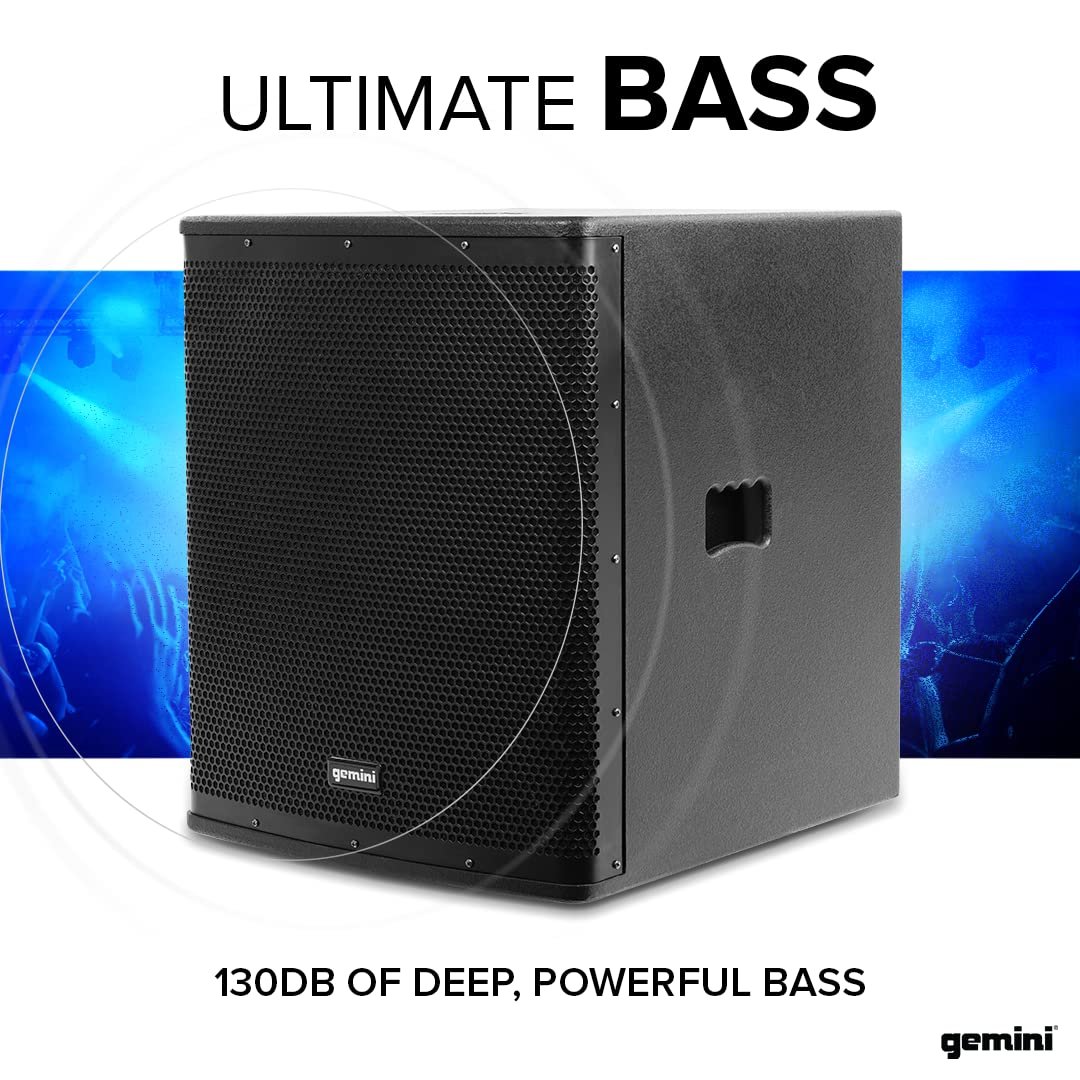Gemini Sound ZRX-S18P 18-inch powered subwoofer with 3400W Class D amplifier and 3-inch voice coil