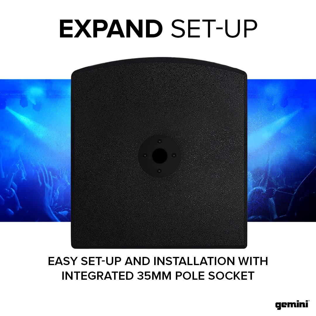 Gemini Sound ZRX-S18P 18-inch powered subwoofer with 3400W Class D amplifier, featuring a durable black enclosure.
