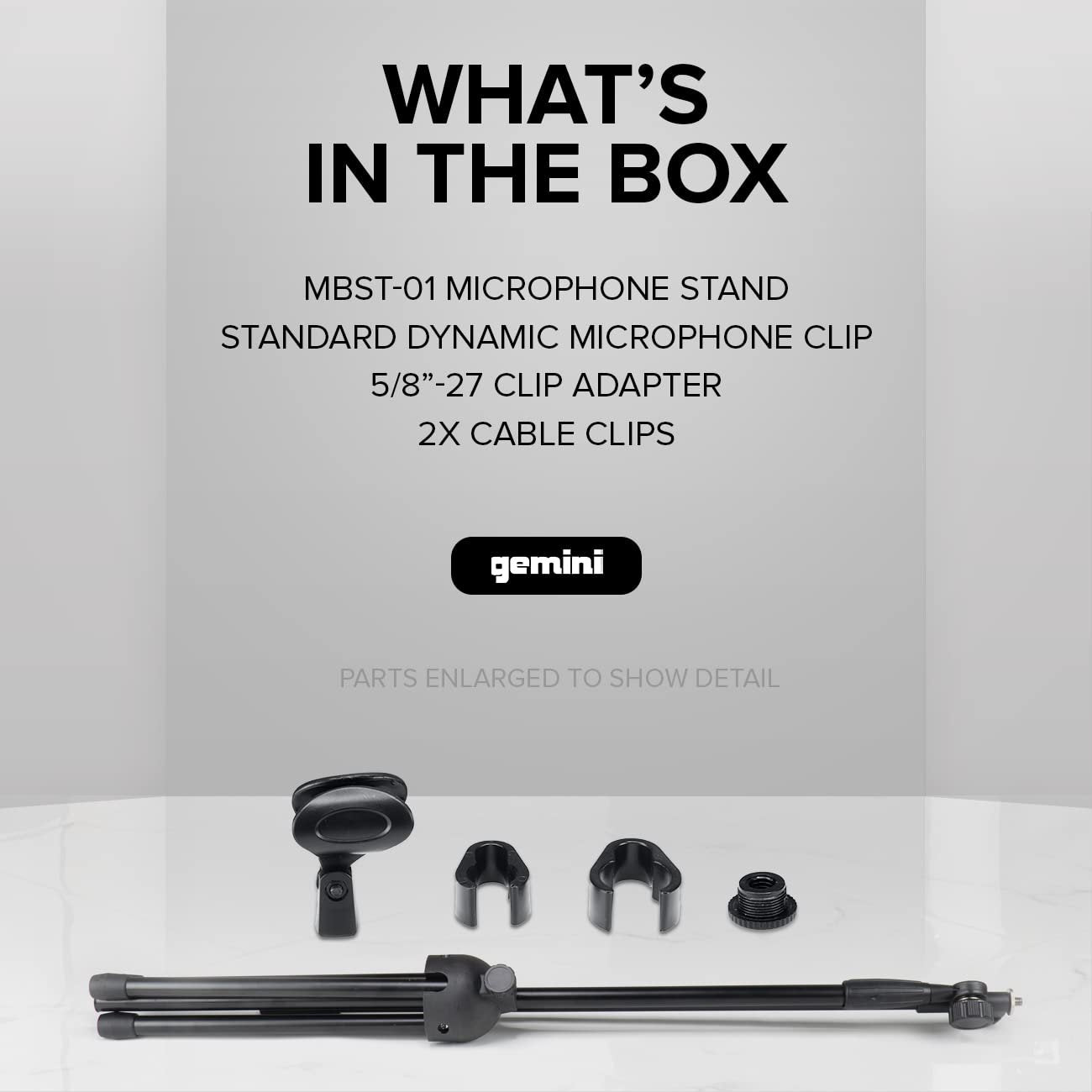 Gemini Sound MBST-01 adjustable height microphone stand with durable construction and boom stand compatibility