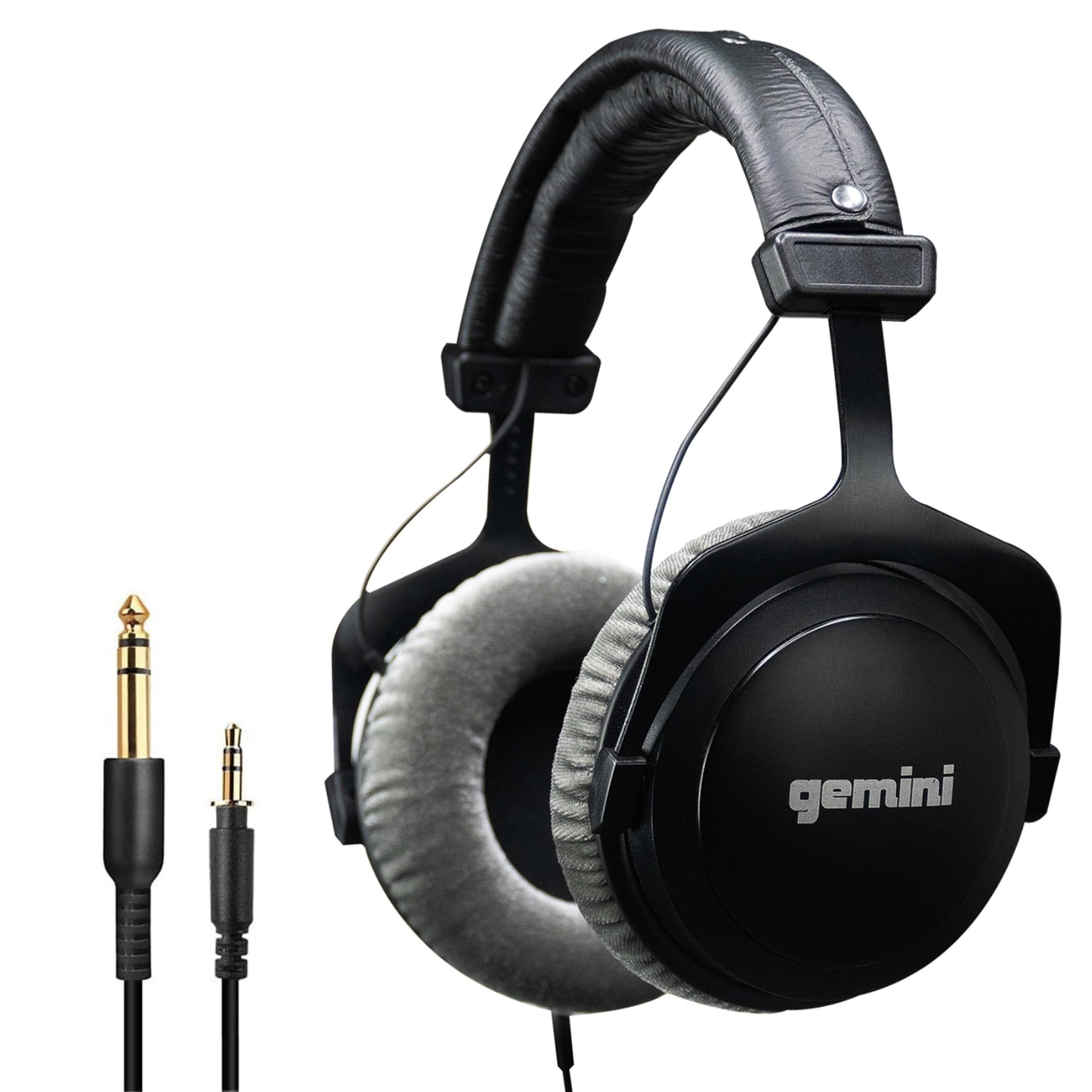 Gemini DJX-1000 professional DJ headphones with soft pads and closed-back design in black