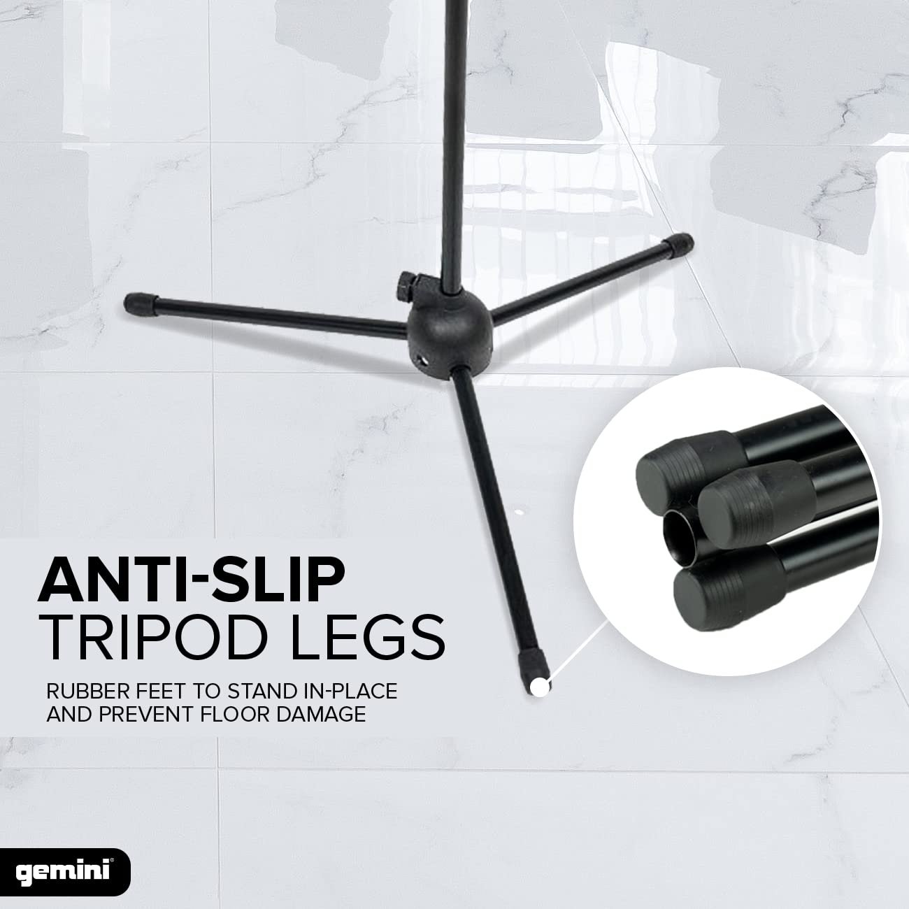 Gemini Sound MBST-01 adjustable height microphone stand with durable metal construction