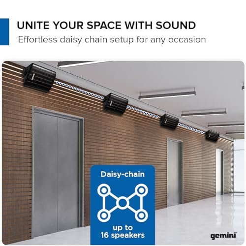 Black Gemini Sound waterproof outdoor Bluetooth speakers with 5.25-inch woofer and 0.75-inch tweeter for wall mounting