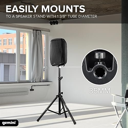 Gemini AS-2110BT 10-inch Bluetooth PA speaker in black with USB/SD inputs, 1000W power output