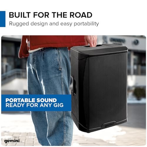 Gemini Sound GD-215PRO 15-inch Bluetooth PA speaker in black with 1200W power for professional audio use
