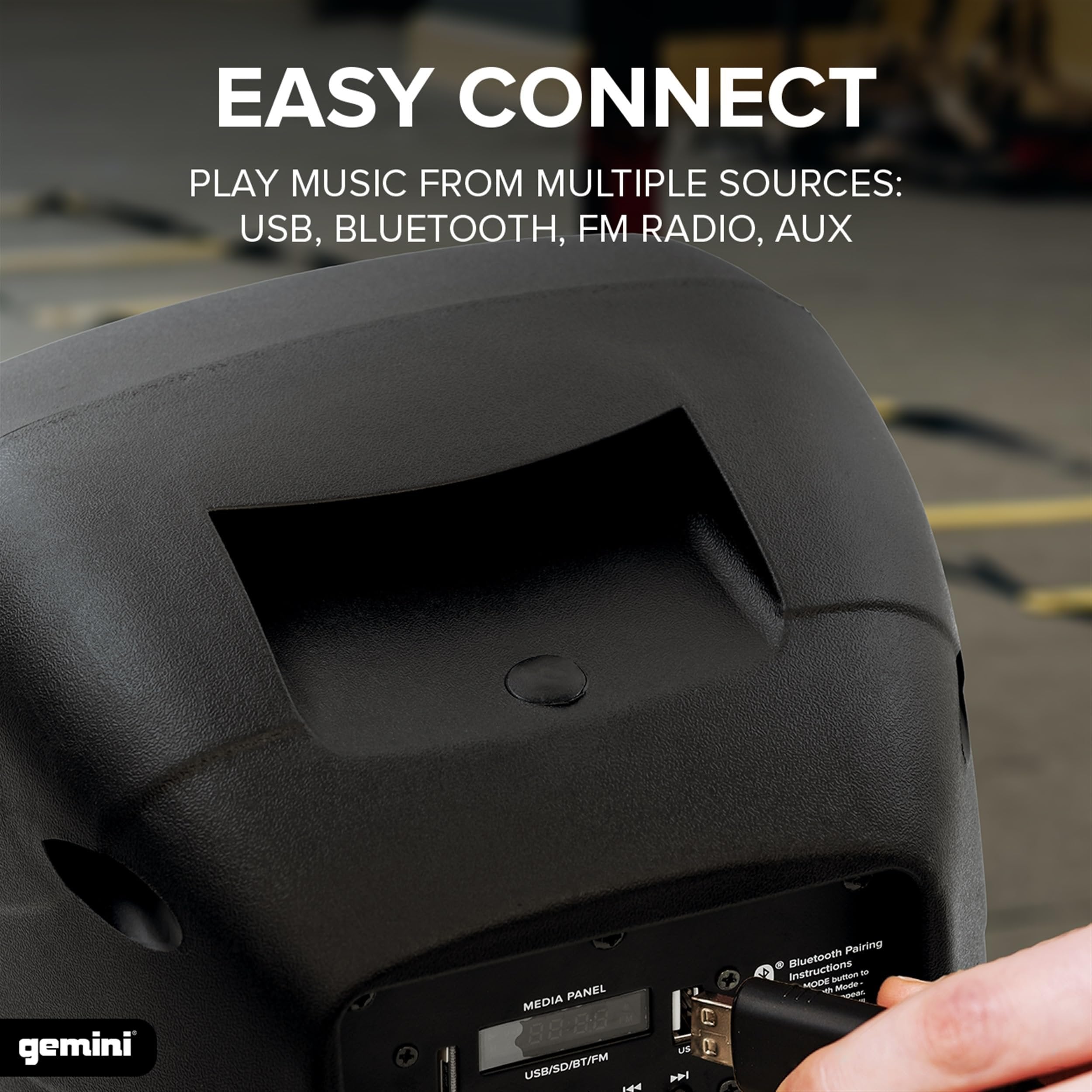 Gemini AS-08TOGO 8" Portable Bluetooth Speaker with Battery