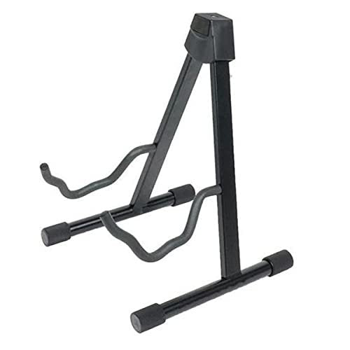 Gemini Sound GTST-01 adjustable A-frame guitar stand in black, designed for acoustic guitars, compact and sturdy.