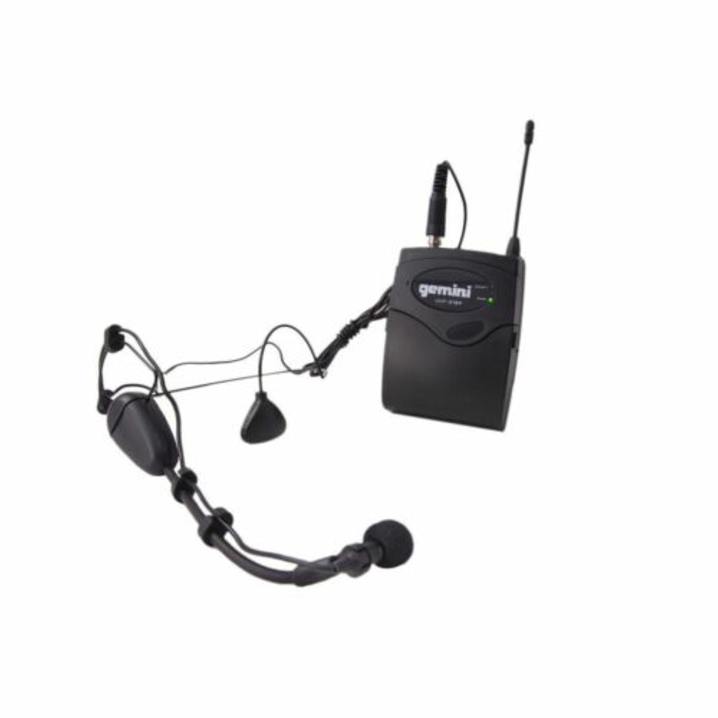 Gemini UHF-02HL wireless microphone system with dual frequency options for clear audio in conferences and events.
