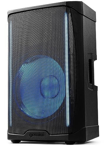 Gemini Sound GD-L115BT Bluetooth PA speaker system with LED lights, 15-inch woofer, and 3-channel mixer