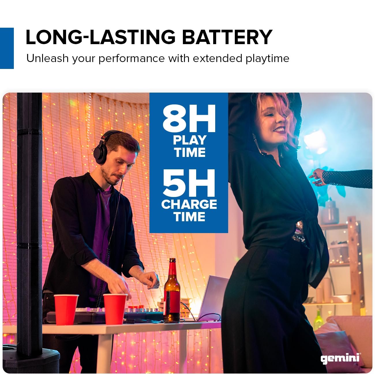 WPX-2000TOGO - Enceinte de sonorisation modulaire portable alimentée par batterie, puissance de crête de 1 000 W, streaming Bluetooth, pour DJ, fêtes et événements