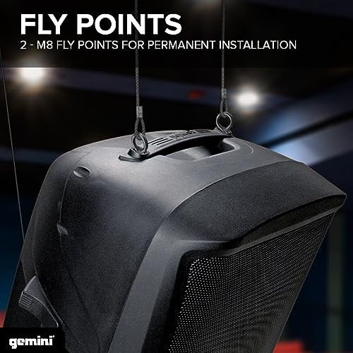 Gemini Sound 15-inch Bluetooth PA speaker with LED lights, 2000W power, and active speaker design