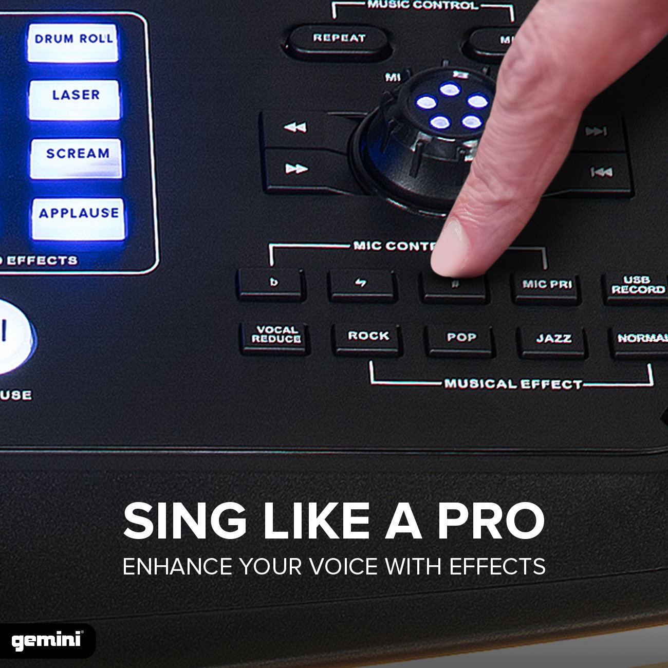 Gemini Sound GPK-1200 portable karaoke speaker with 12-inch woofers, 6000W power, and colorful LED lights