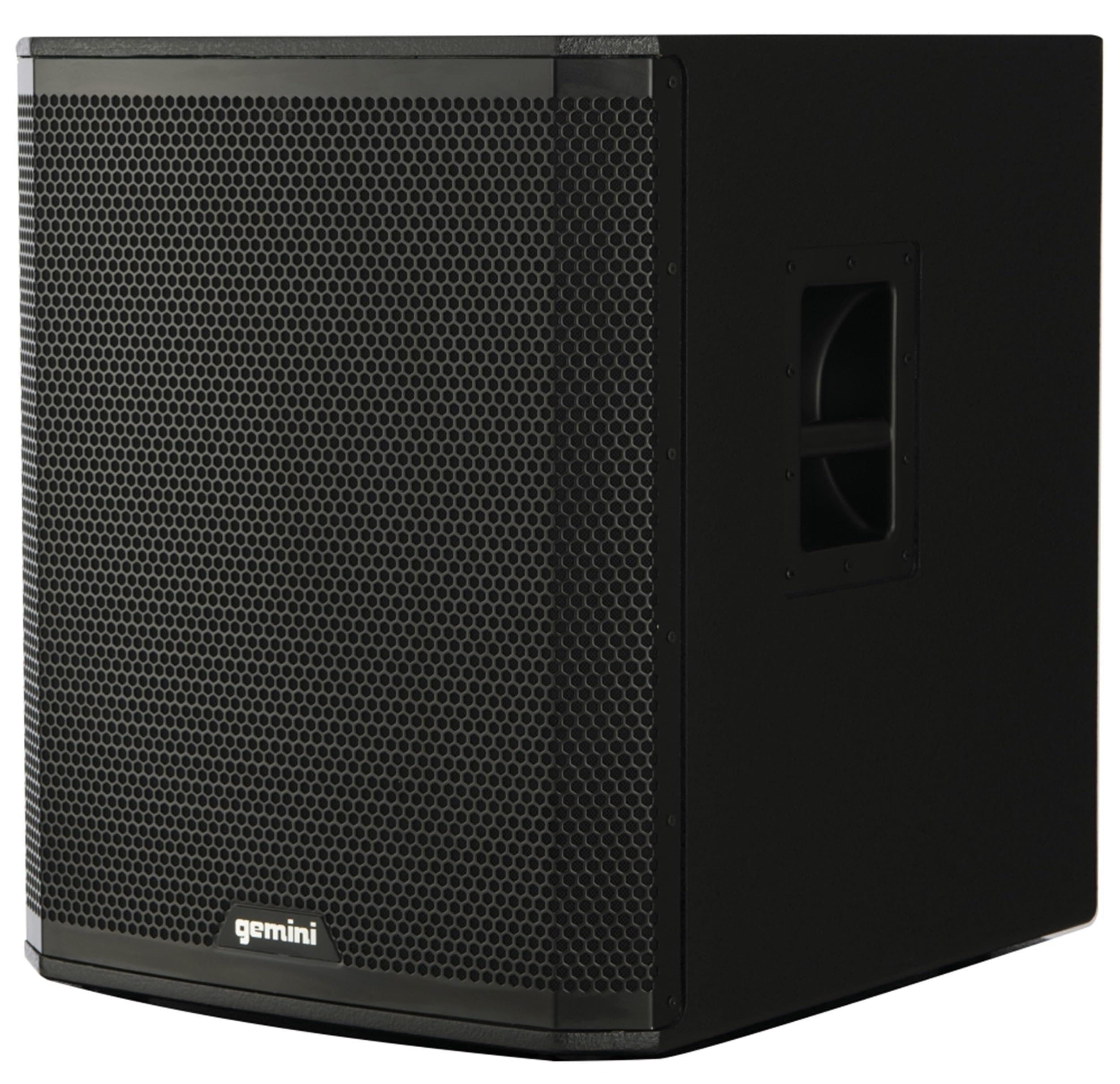 Gemini ZRX-S18BT 18-inch Bluetooth subwoofer in black, 2400W peak power, designed for DJs and music enthusiasts.