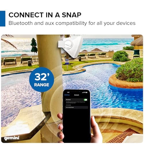 Gemini Sound GHSI-W650BT waterproof outdoor Bluetooth speakers with 6.5-inch woofers and aux input