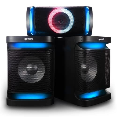 GSYS-4800 Home Stereo System | 4800W Peak Power | Bluetooth, USB & AUX Connectivity | Multi-Color LED Party Lighting