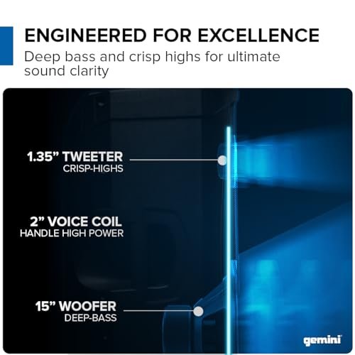 GD-L215PRO Professional Bluetooth PA Speaker 1300W LED Lights 15"