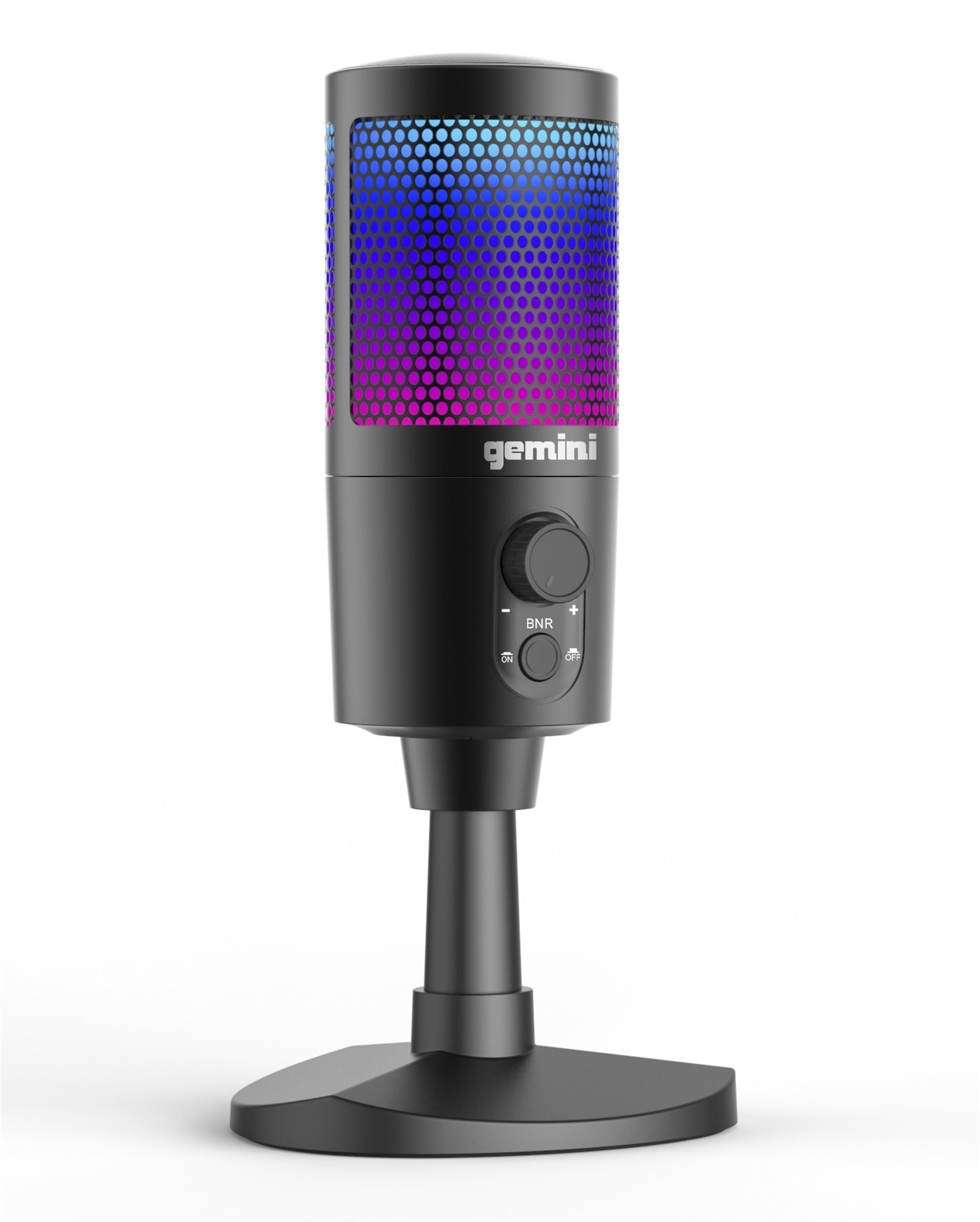 Gemini GSM-100 USB gaming microphone in black with cardioid pickup for crystal clear audio recording