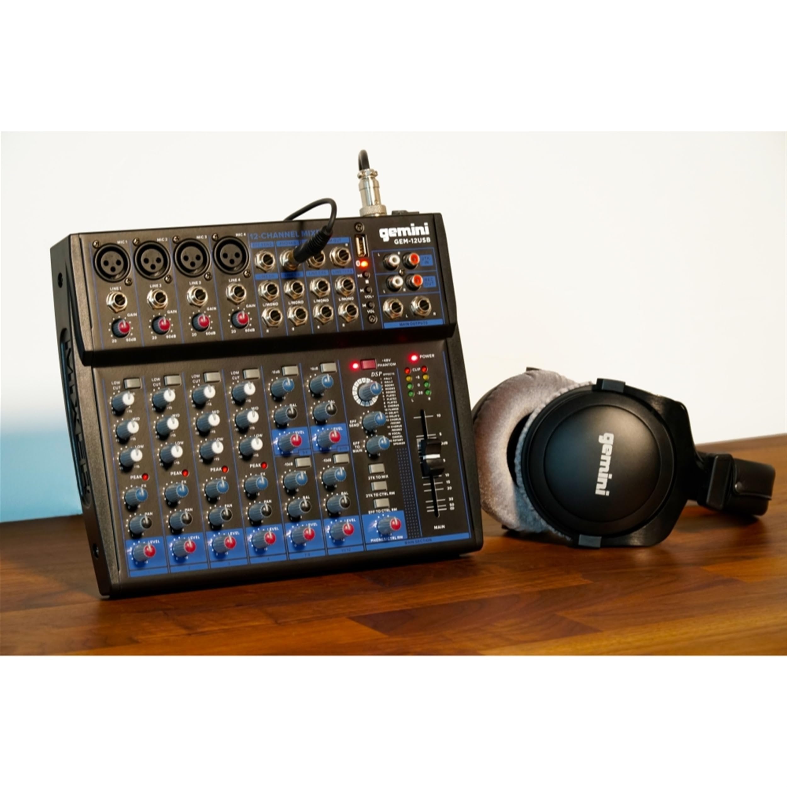 Gemini Sound GEM-12USB 12-channel Bluetooth audio mixer with 3-band EQ and multiple input options