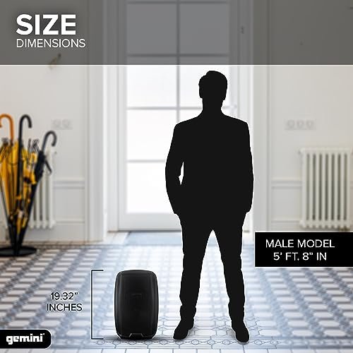 Gemini AS-2110BT 1000W 10-inch Bluetooth PA speaker with USB/SD input, black finish