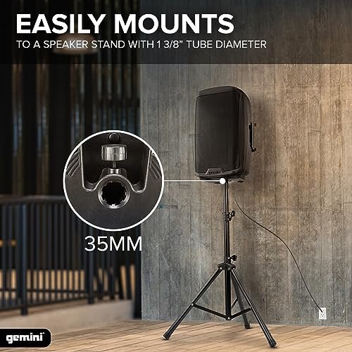 Gemini Sound 12-inch active PA speaker in black, 1500W power, with dual 2-inch voice coils, 2-way design.