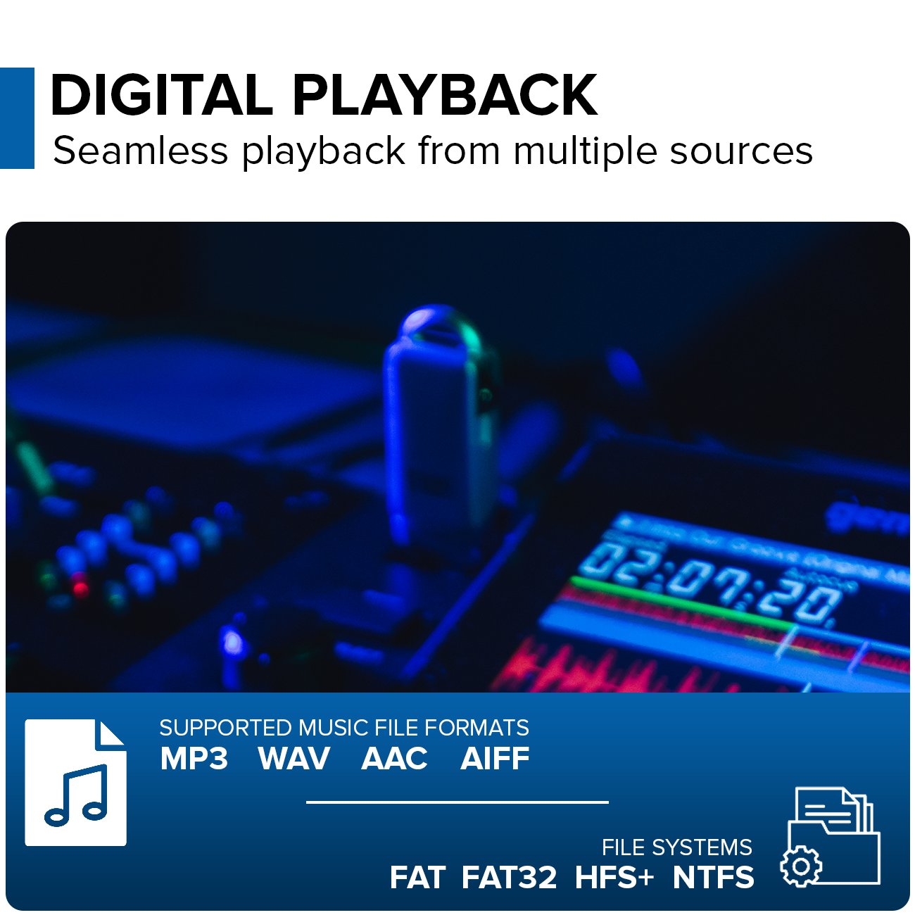 Gemini MDJ-500 compact DJ media player with sleek design, auto-loops, and beginner-friendly controls