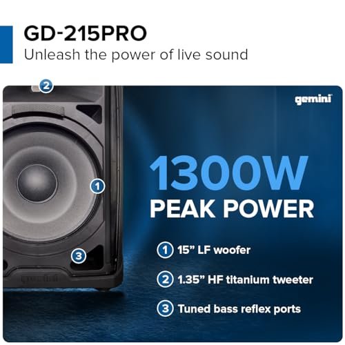 GD-215PRO 15-Inch 1200W Bluetooth PA Speaker | Professional DJ Audio