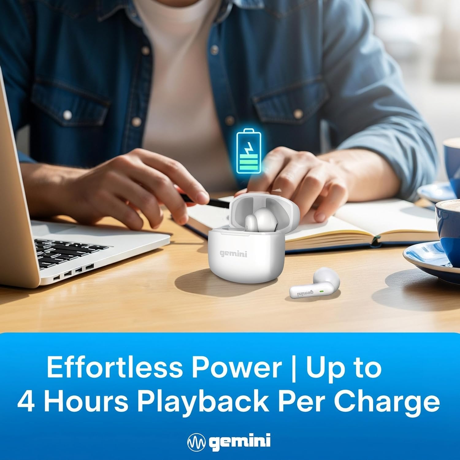 GEBX-100 Bluetooth 5.4 Wireless Earbuds with Charging Case