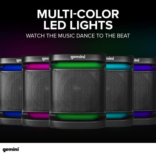 Gemini Sound GSYS-2400 Bluetooth home stereo system with dual 8-inch speakers and LED lights, 2000W power.