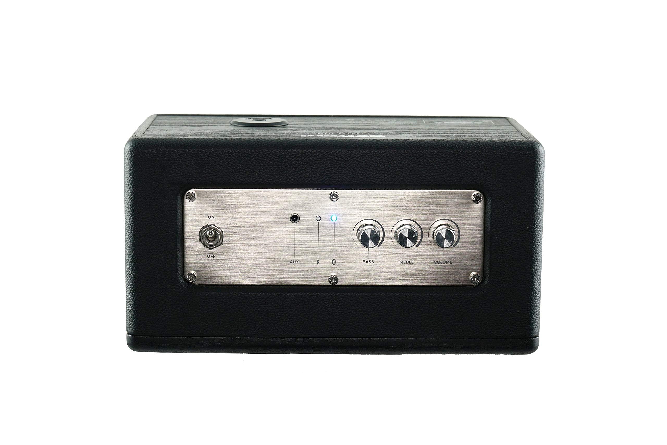 Gemini Sound GTR-100 vintage Bluetooth speaker in wood finish with analog controls and 40W portable design