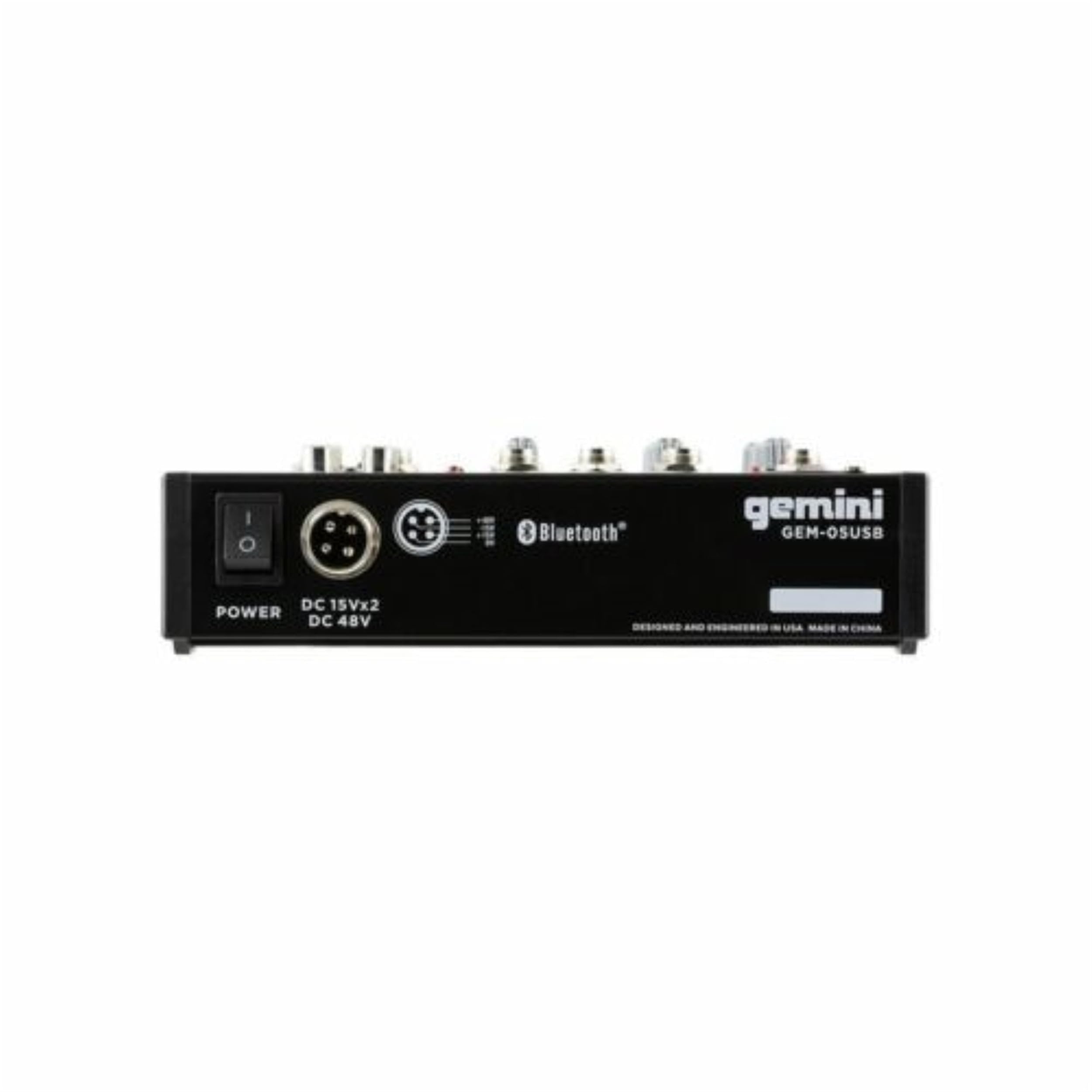 Gemini Sound GEM-05USB 5-channel Bluetooth audio mixer with USB connectivity and multiple input options