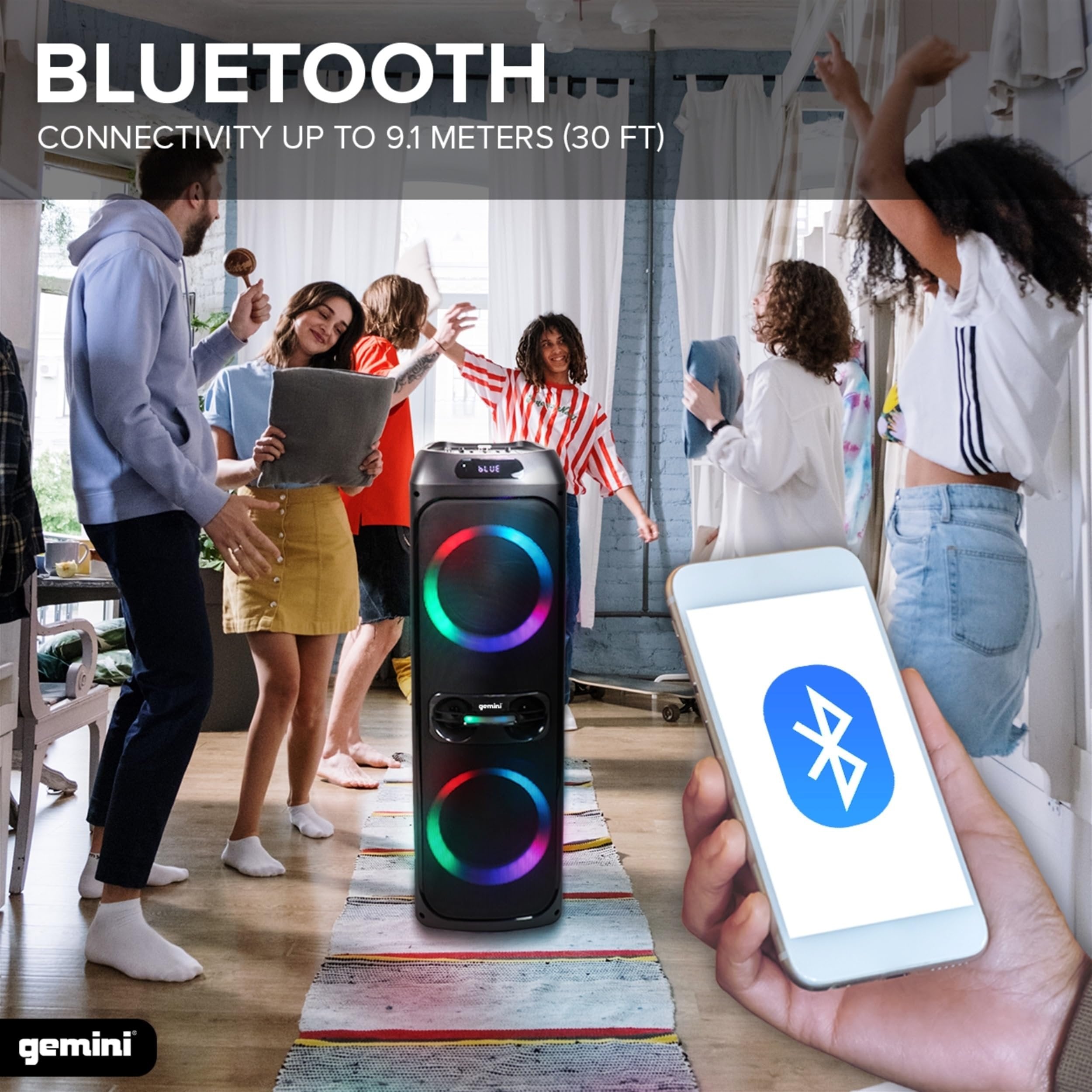 GHK-2800: Bluetooth™ Speaker System w/ LED Party Lighting