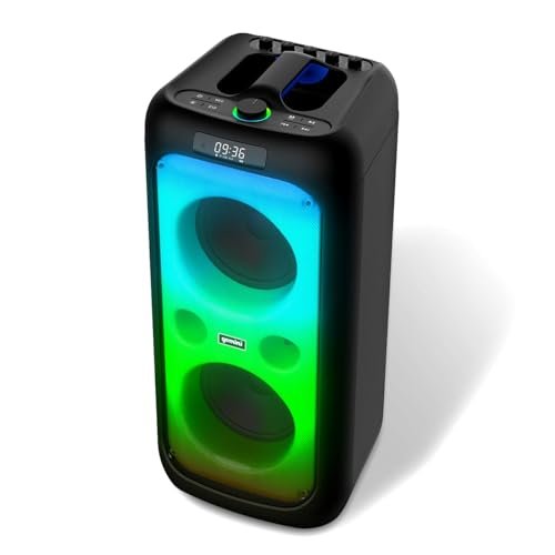 Gemini Sound GGO-2650L portable Bluetooth speaker with dual 6.5-inch woofers, 200W power, and karaoke feature.