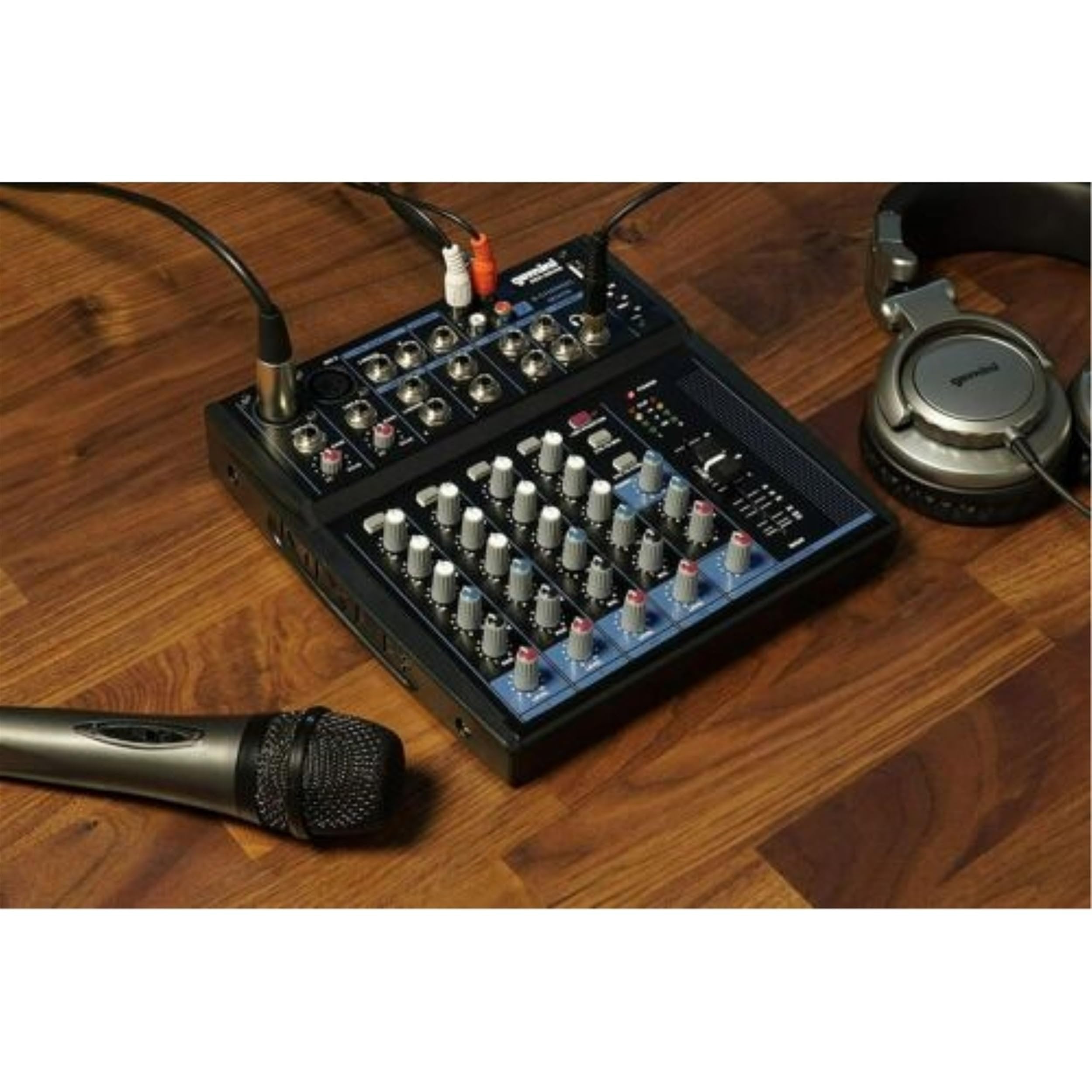 Gemini Sound GEM-08USB 8-channel Bluetooth audio mixer with multiple knobs and inputs