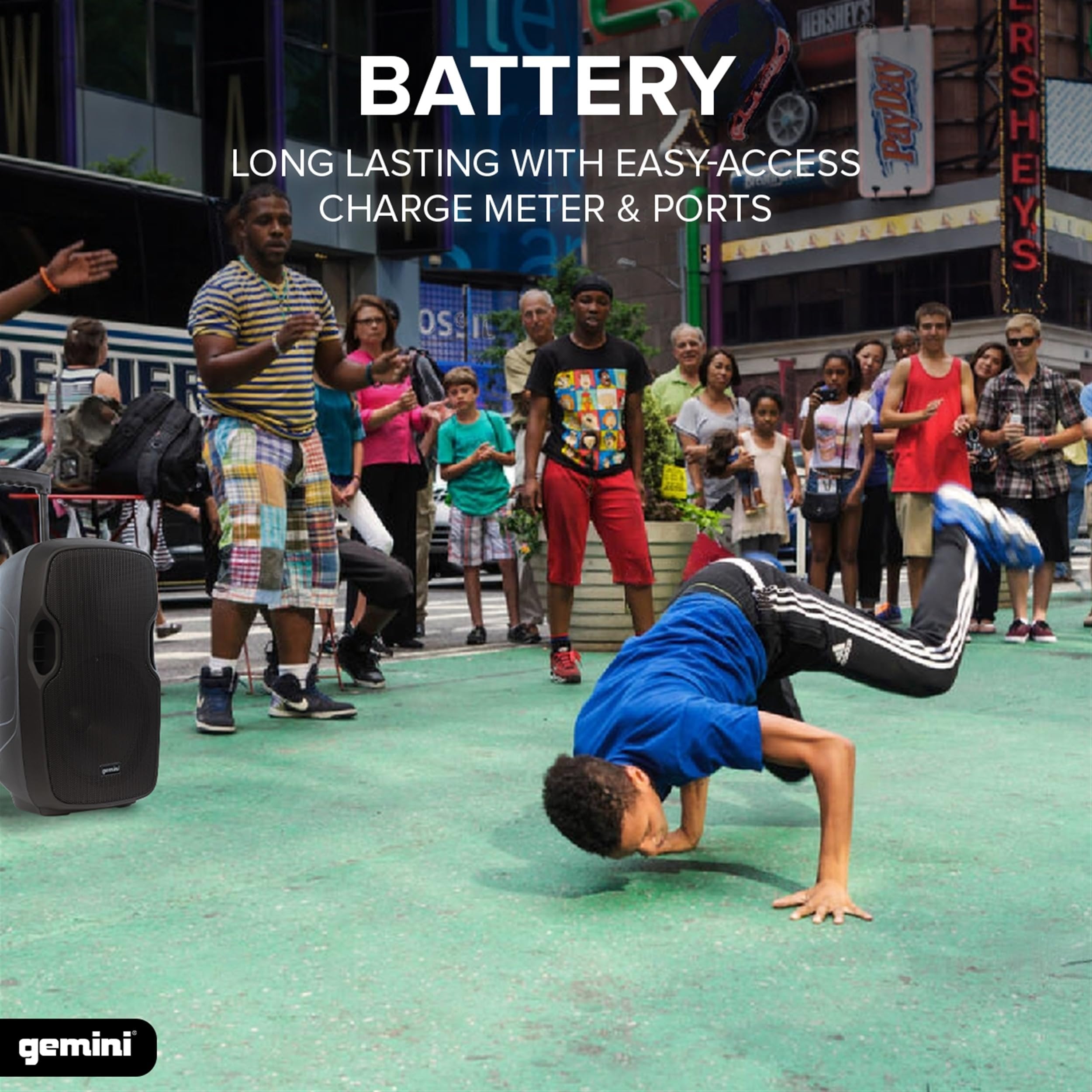 Gemini AS-10TOGO Portable Bluetooth Speaker 10" Woofer Battery