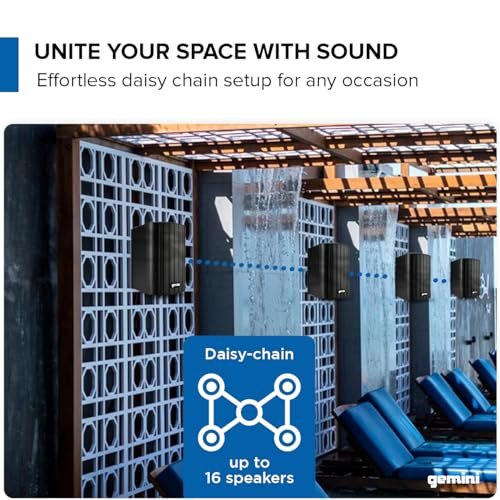 Gemini GHSI-W400BT Waterproof Outdoor Bluetooth Speakers 4" Black