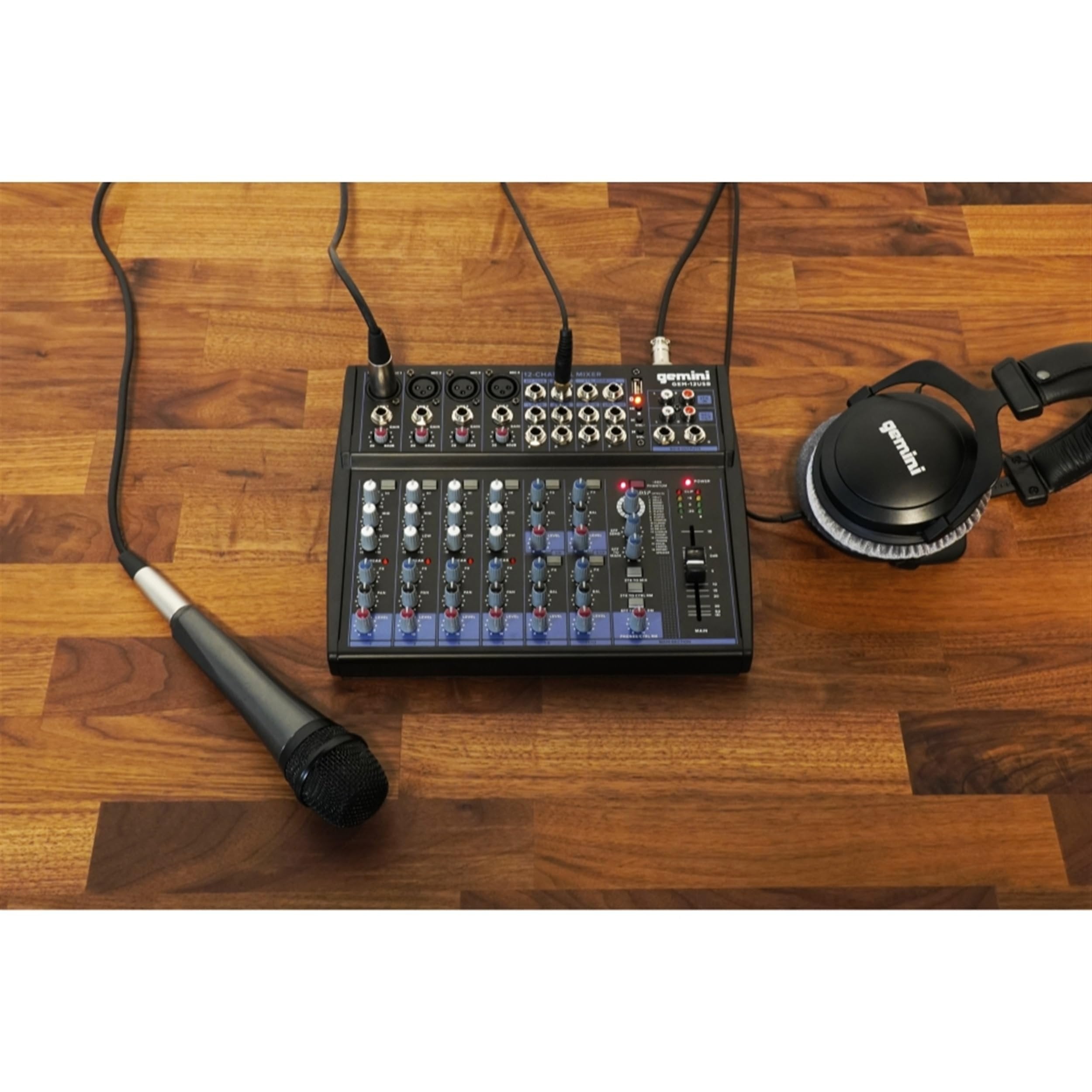 Gemini Sound GEM-12USB 12-channel Bluetooth audio mixer with 3-band EQ and multiple input options