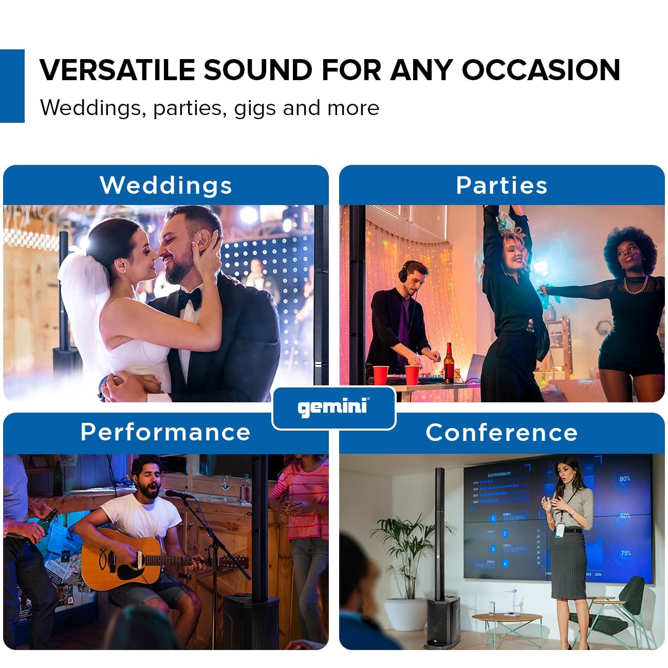 WPX-2000 Portable Line Array PA Speaker 1200W - DJ Sound System