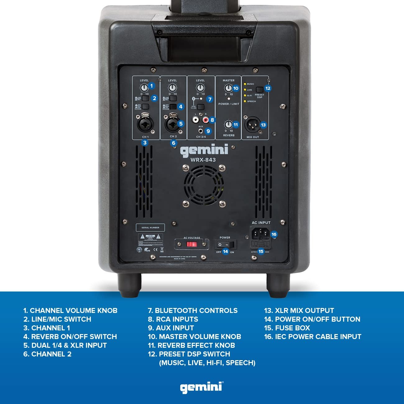 WRX-900TOGO Lightweight Rechargeable Line Array Speaker System