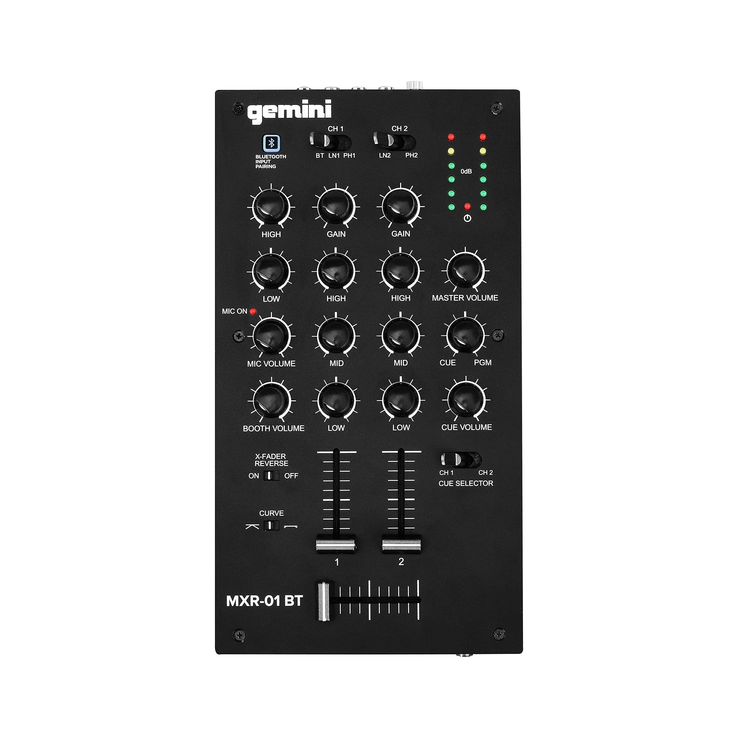MXR-01BT Professional DJ Mixer 2-Channel Bluetooth Metal Chassis