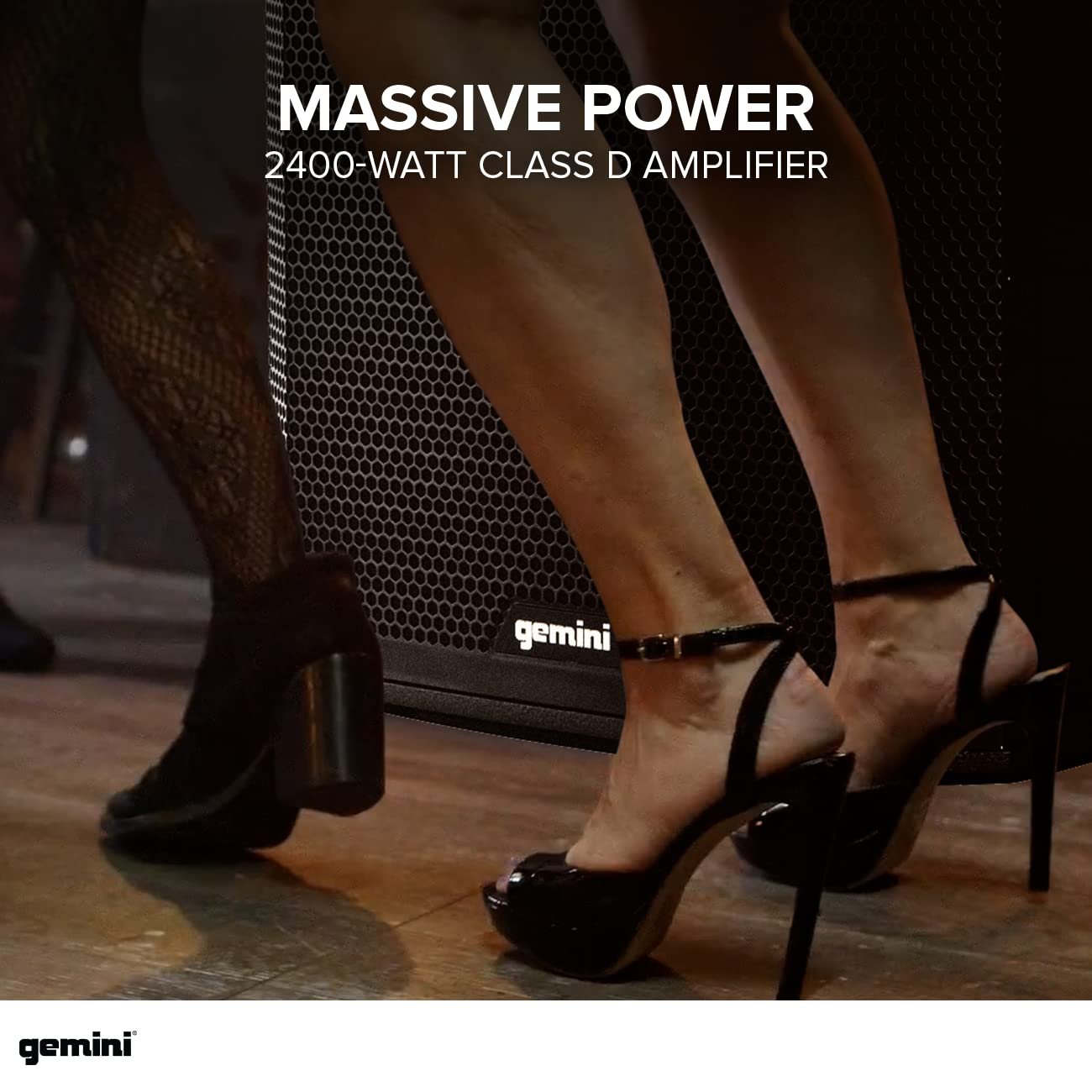 Gemini ZRX-S18BT 18-inch black Bluetooth subwoofer, 2400W peak power, designed for DJs and audio enthusiasts.