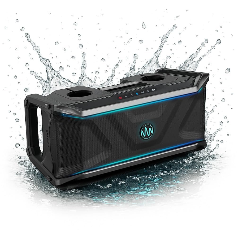 Silver Gemini SOSP-600 floating Bluetooth speaker, 300W, waterproof IP67, 24hr battery, 270-degree sound